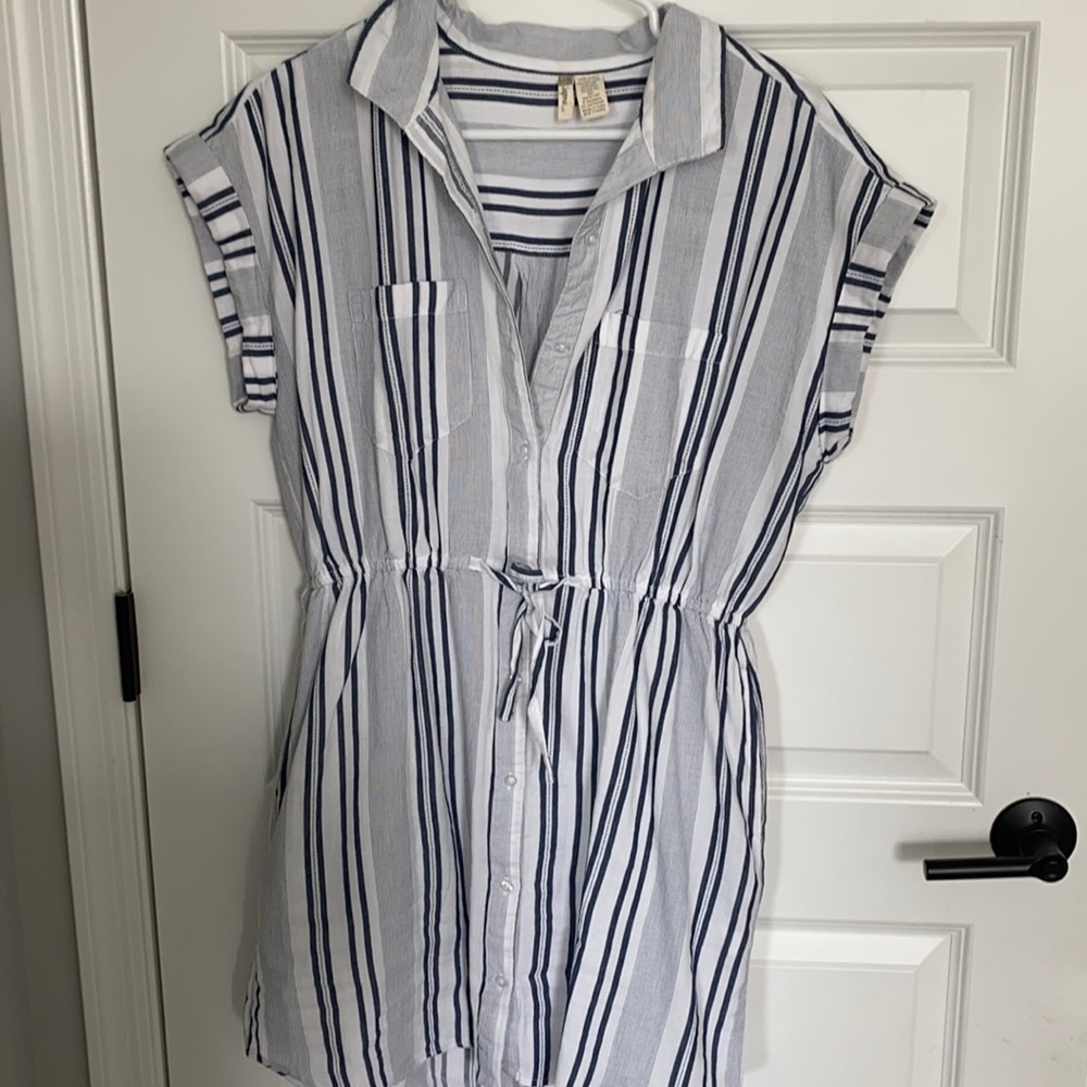 Summer High Low Cotton Elastic-waist Dress Size L